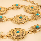 Western Round Concho Disc Chain Belt