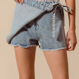 Waist Tie Wrap Around Skort