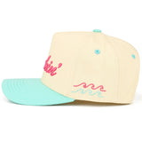 BEACHIN' Letter Embroidered on Two Tone Trucker Hat