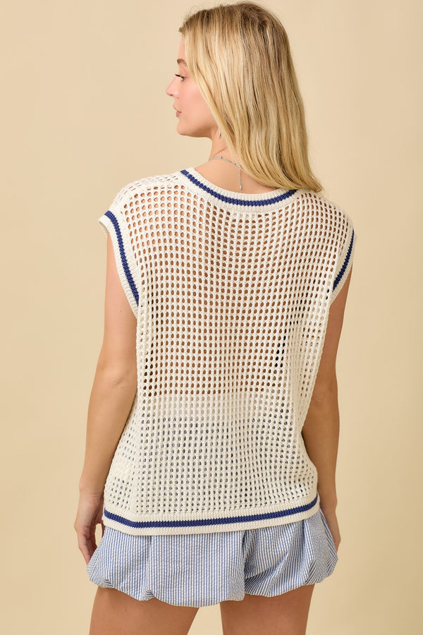 American Flag Crochet Sleeveless Top