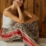 Leopard Red Striped String Pants