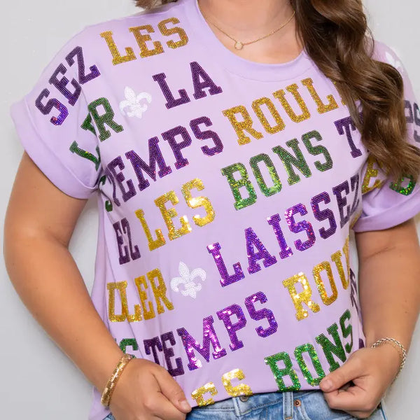 Laissez Les Bons Temps Rouler Varsity Block | Lav Tee