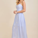 I Chose You Embroidered Floral Strap Midi Dress