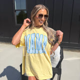 Striped MAMA Graphic Tee on Butter