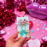 Pink Mix Sequin Sunburst Hoops