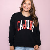 Cajuns (Licensed) | Women's Distressed Embroidery Pullover