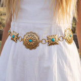Western Round Concho Disc Chain Belt