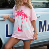 Bikini Pink & Blue Striped Tee || Lulu Mac
