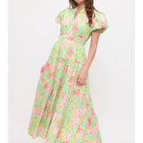 Bright Floral Dreams Dress Mint