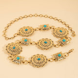Western Round Concho Disc Chain Belt