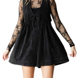 French Terry Sleeveless V Neck Romper