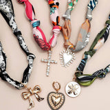 Handcrafted Scarf Interchangeable Charm Necklace |