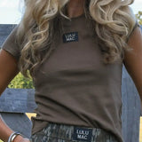 Dark Olive Baby Tee Top | LULU MAC