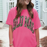 Mossy Oak Camo Adult Neon Pink Comfort Colors Tee