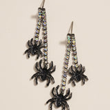 Spider Rhinestone Chain Drop Earrings Jewelry