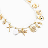 Multi Stone Symbol Charm Necklace