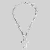 Hammered Cross Pendant Necklace