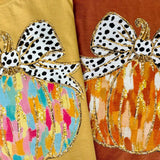 Colorful Coquette Bow Pumpkin Wholesale Tee