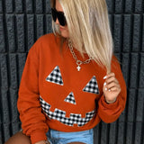 Burnt Orange Gingham Pumpkin Sweatshirt