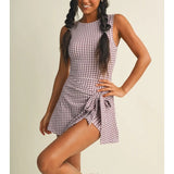 Squeeze the Day Gingham Athletic Romper Dress