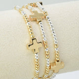 3 Piece Cross Beaded Bracelet Set