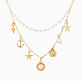 Sea Life Charm Contrast Layered Necklace