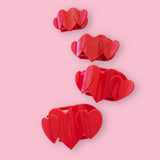 Flat Hair Clip | Large | Red Heart to Heart