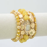 CB2343 5 Piece Glass CCB Arcylic Stretch Bracelet Set