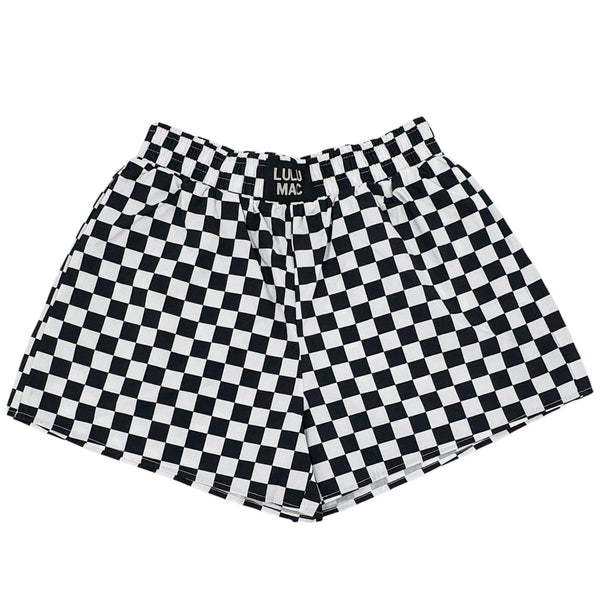Black White Checkered Boxer Shorts