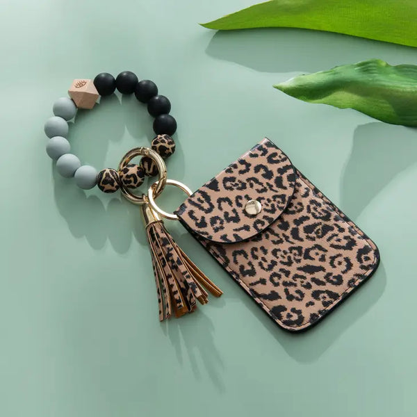 Silicone Bracelet Card & Coin Purse - Keychain Wallet