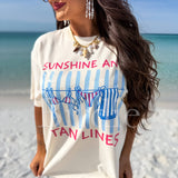 Sunshine and Tan Lines Graphic Tee on Ivory