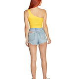 LSU Yellow One Shoulder Top
