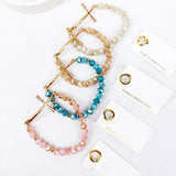 Hammered Cross Crystal Mix Beads Bracelet