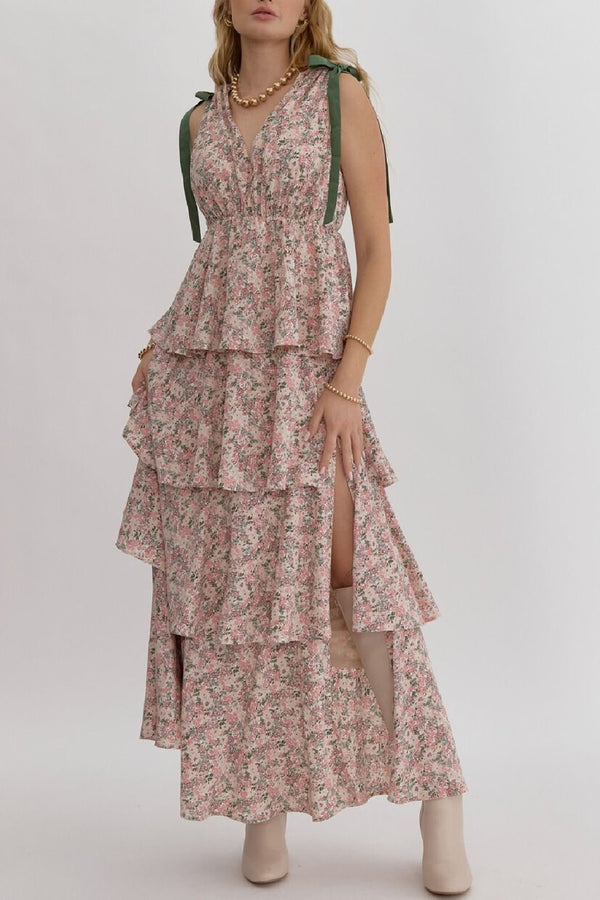 Layers of Love Floral Dress - Rose