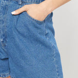 Scallop Denim Shorts