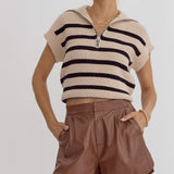 Leather Metalic Brown Shorts