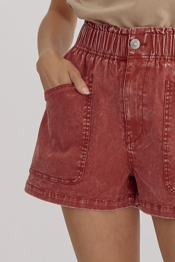 Brick Lightweight Denim Shorts