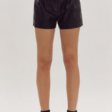 Another Love Belted Leather Shorts