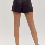 Another Love Belted Leather Shorts