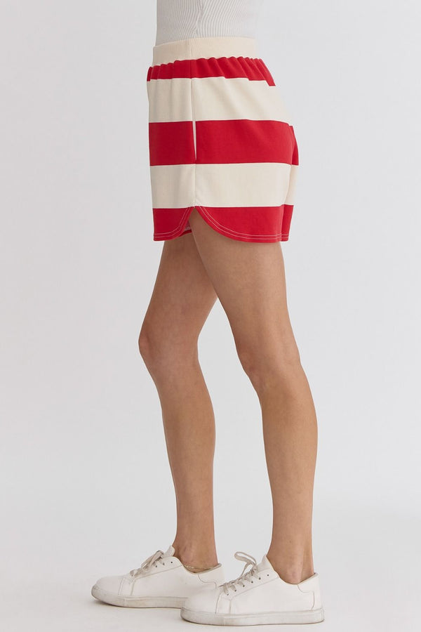 Splendid Spirit Red White Stripe Shorts