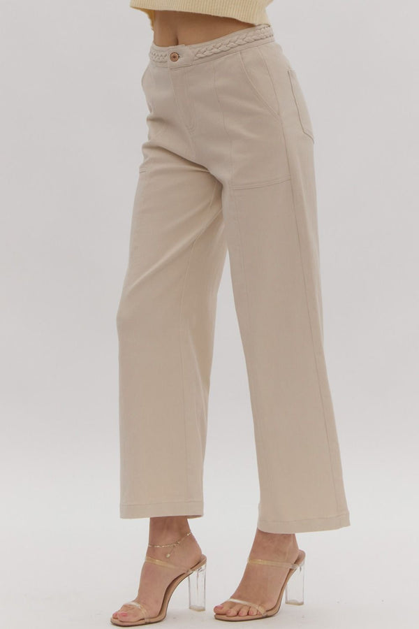 Stepping Away Braided Pants - Sand