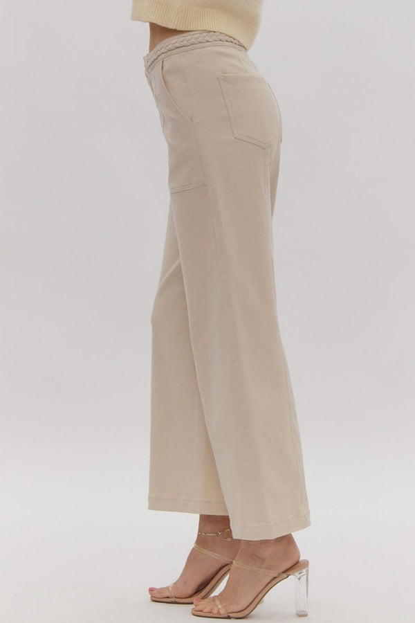 Stepping Away Braided Pants - Sand