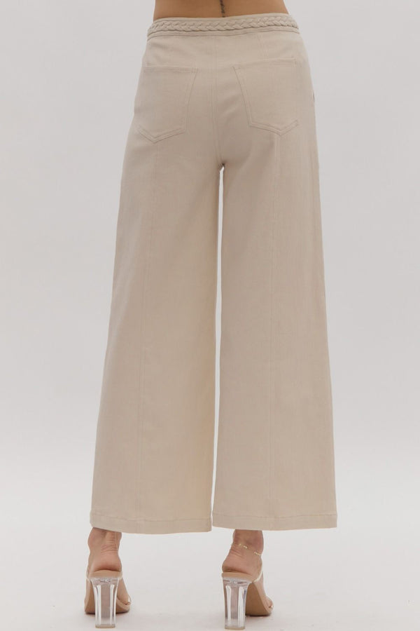 Stepping Away Braided Pants - Sand