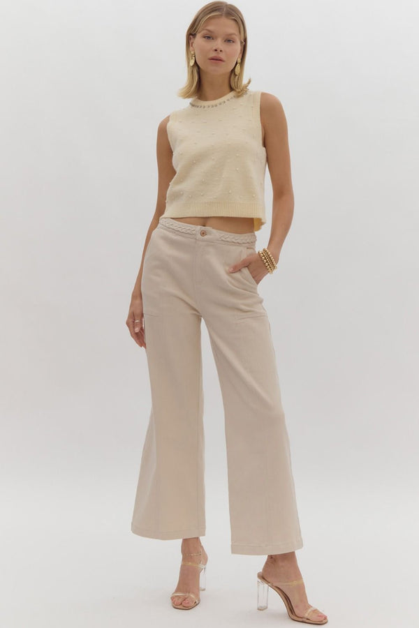 Stepping Away Braided Pants - Sand