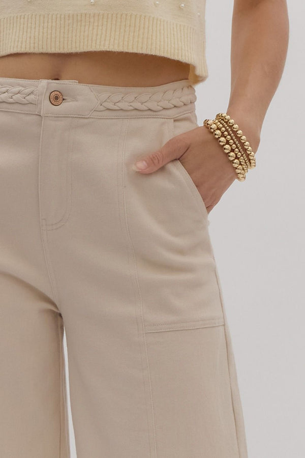 Stepping Away Braided Pants - Sand