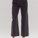 Pearl Detail Jeans - Black
