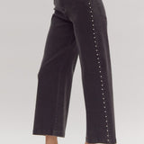 Pearl Detail Jeans - Black