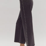 Pearl Detail Jeans - Black