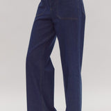 What About It Button Dark Denim Pants