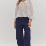 What About It Button Dark Denim Pants